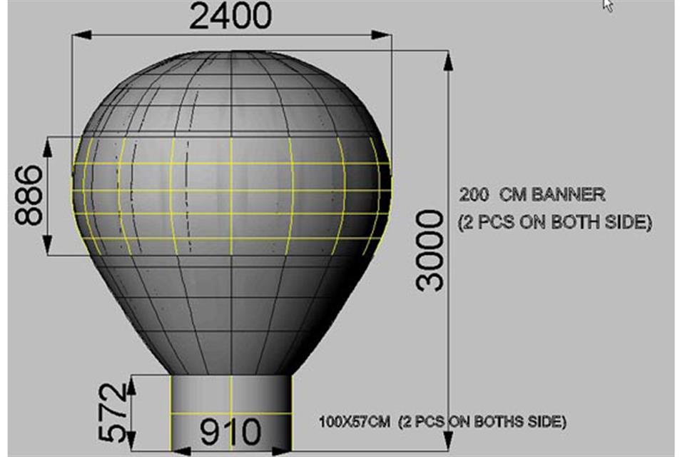Αερόστατο 3m διαστάσεις by airgame